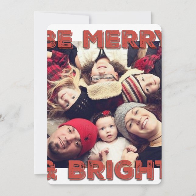 Christmas Monogram PHOTO GREETING CARD (Front)