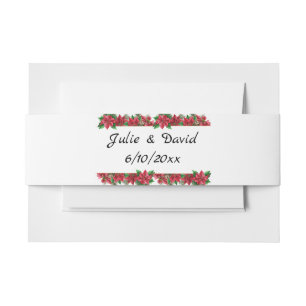Christmas Monogram Poinsettia Belly Band Invitation Belly Band