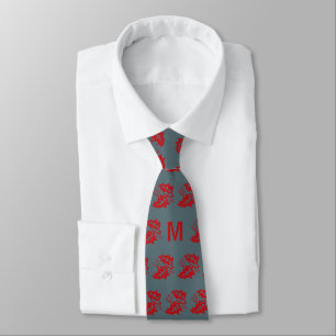 Christmas Monogram Qing Holly Neck Tie