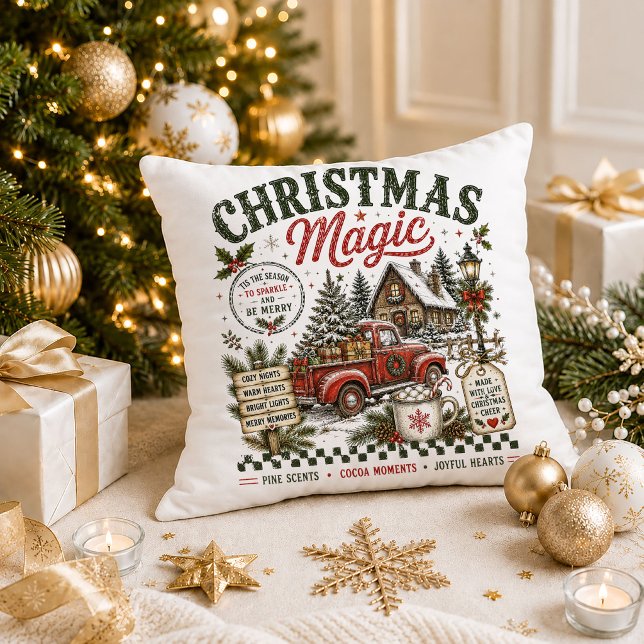 Christmas Monogram Quote Decorative Throw Pillow (Christmas Monogram Quote Decorative Throw Pillow)