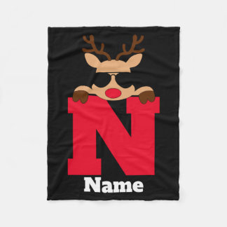 Christmas Monogram With Name Cool Pajama  Fleece Blanket