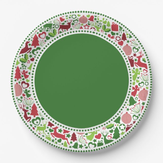 Christmas Montage Paper Plates (DKGR) (Front)