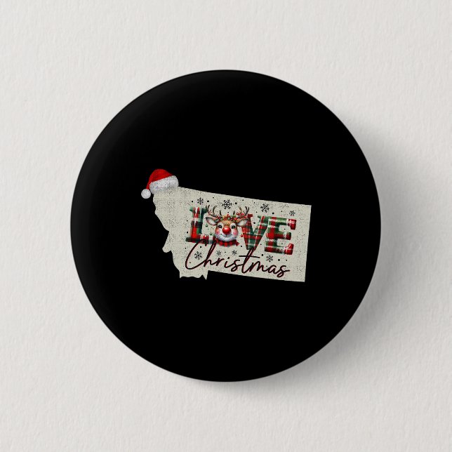 Christmas Montana Xmas State Map Montana Christmas 6 Cm Round Badge (Front)