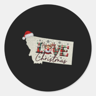 Christmas Montana Xmas State Map Montana Christmas Classic Round Sticker