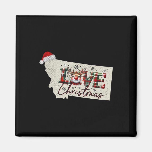 Christmas Montana Xmas State Map Montana Christmas Magnet (Front)