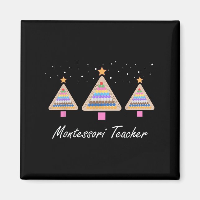Christmas Montessori Teacher Xmas Tree Teaching Sc Magnet (Front)