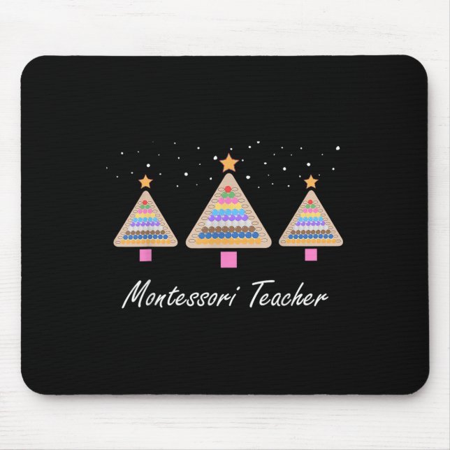 Christmas Montessori Teacher Xmas Tree Teaching Sc Mouse Mat (Front)