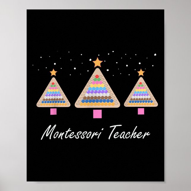 Christmas Montessori Teacher Xmas Tree Teaching Sc Poster (Front)