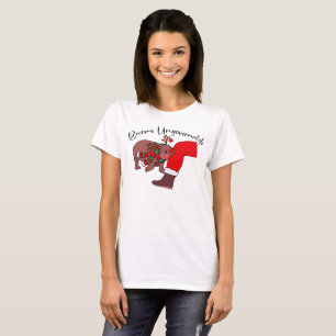 Christmas Moo Deng Baby Hippo Santa Loves T-Shirt