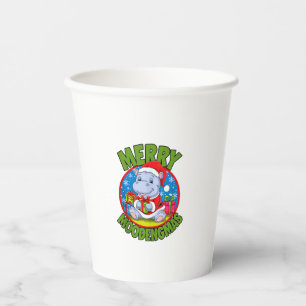 Christmas Moo Deng Merry Moodengmas Baby Hippo Chr Paper Cups