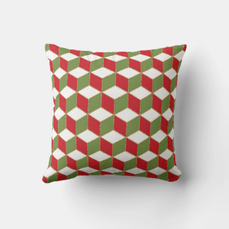 Christmas mood cubes illusion pattern cushion