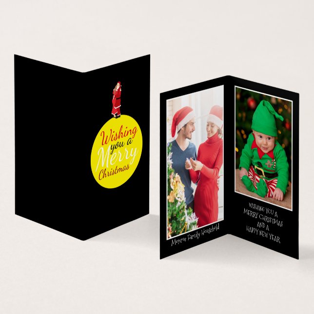 Christmas Moon, Family Photo Christmas Card (Inside and Outside)