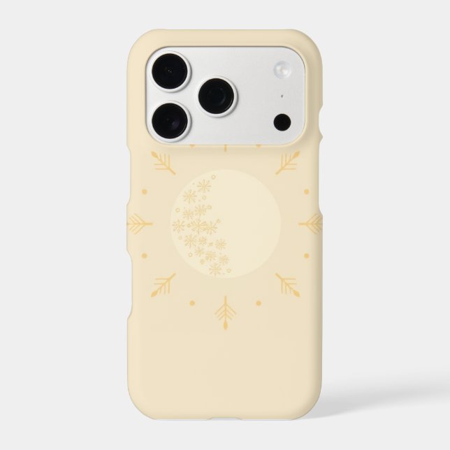 Christmas Moon Phase Phone Case - Gold & Cream (Back)
