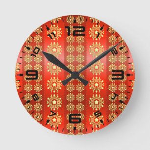 Christmas Moon Star Pattern-65756 Round Clock