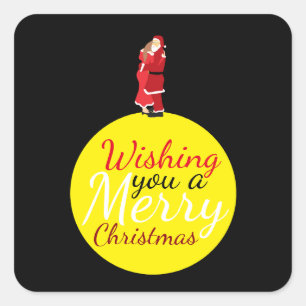 Christmas Moon Wishing You A Merry Christmas Squar Square Sticker