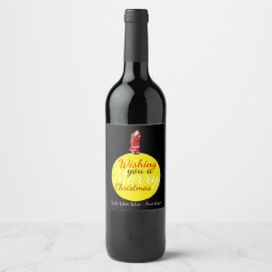 Christmas Moon Wishing You A Merry Christmas Wine  Wine Label