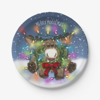 Christmas Moose 7" Cocktail Plates