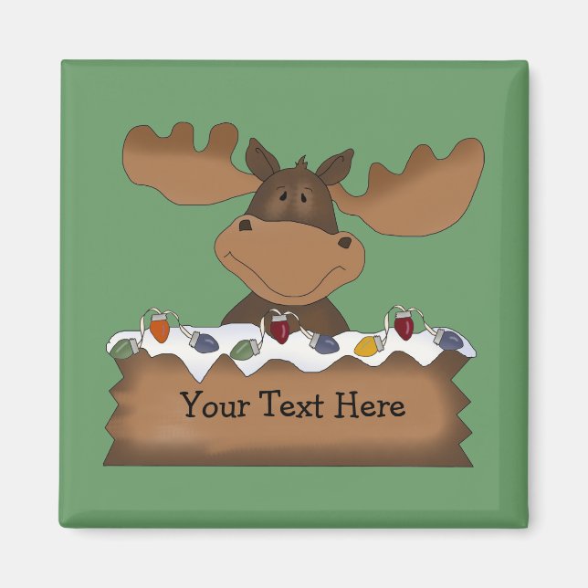 Christmas Moose (customisable) Magnet (Front)