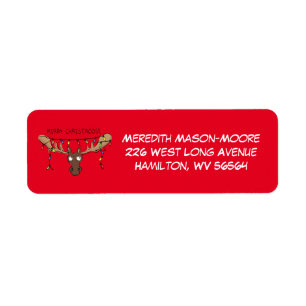 Christmas Moose Cute Funny Holiday Animal