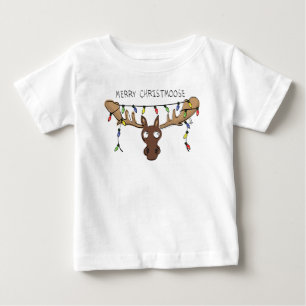 Christmas Moose Cute Funny Holiday Animal Baby T-Shirt