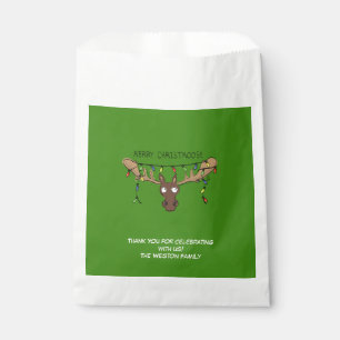 Christmas Moose Cute Funny Holiday Animal Favour Bags