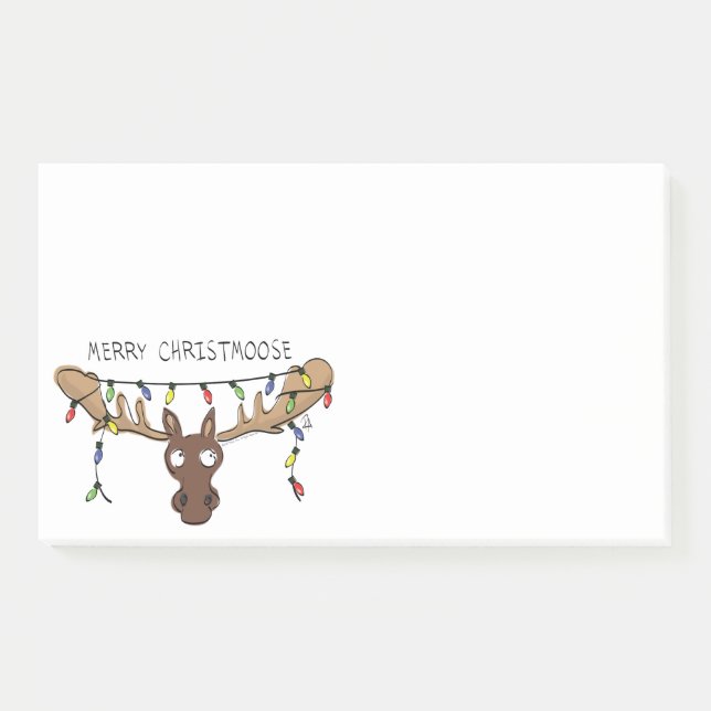 Christmas Moose Cute Funny Holiday Animal Post-it Notes (Front)