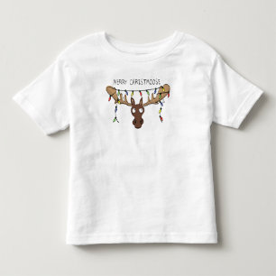 Christmas Moose Cute Funny Holiday Animal Toddler T-Shirt