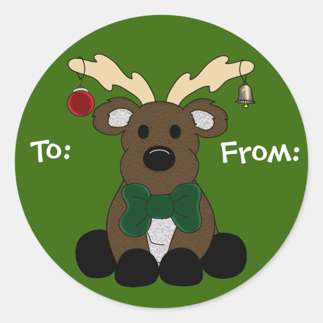 Christmas Moose Gift Tag (Front)