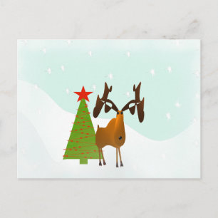 Christmas Moose Holiday Postcard