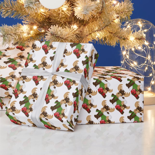 Christmas Moose Holiday wrapping paper (Holidays)