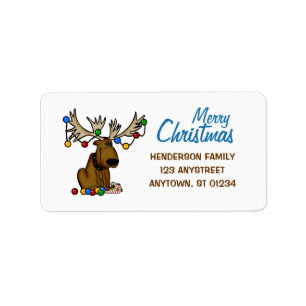 Christmas Moose Label