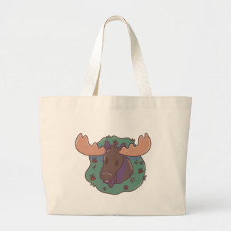 Christmas Moose Large Tote Bag