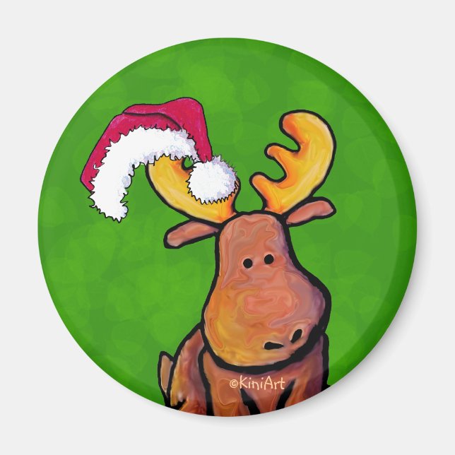 Christmas Moose Magnet (Front)