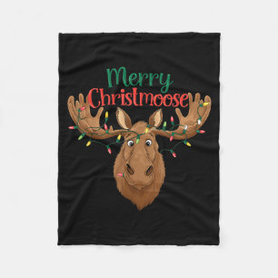 Christmas Moose Merry Christmas Moose Merry Christ Fleece Blanket