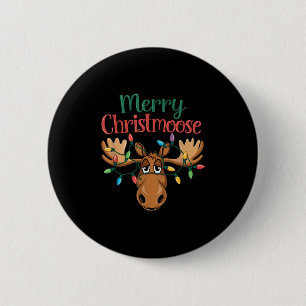 Christmas Moose Merry Christmoose Men Women 6 Cm Round Badge