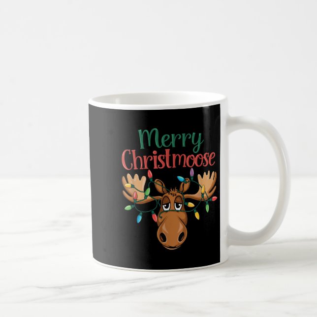 Christmas Moose Merry Christmoose Men Women  Coffee Mug (Right)