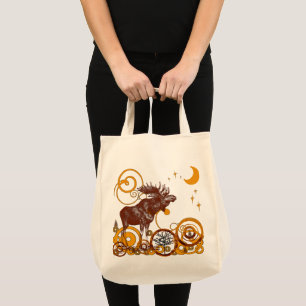 Christmas Moose Organic Reusable Shopping Gift Bag