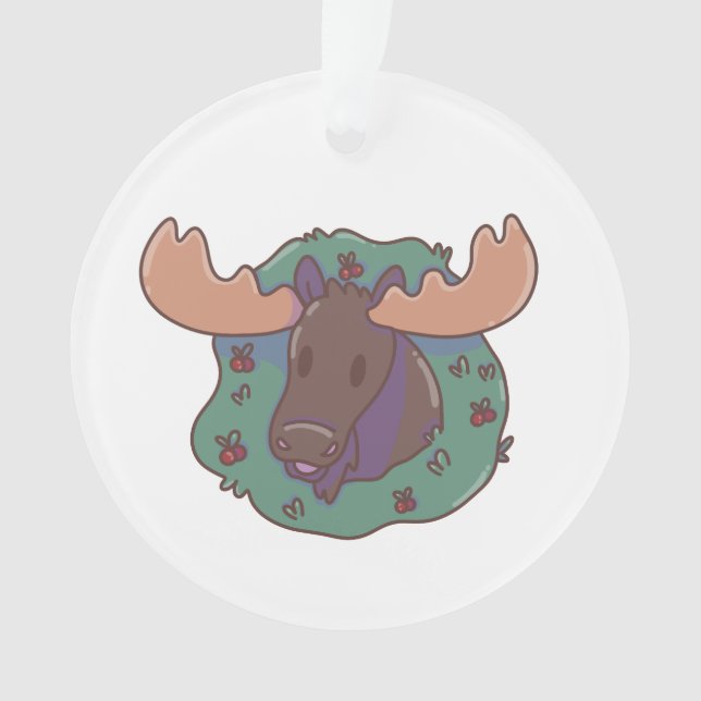 Christmas Moose  Ornament (Front)