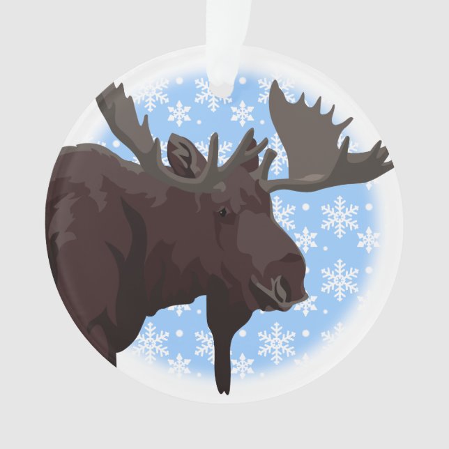 Christmas Moose Ornaments Custom Holiday Ornament (Front)