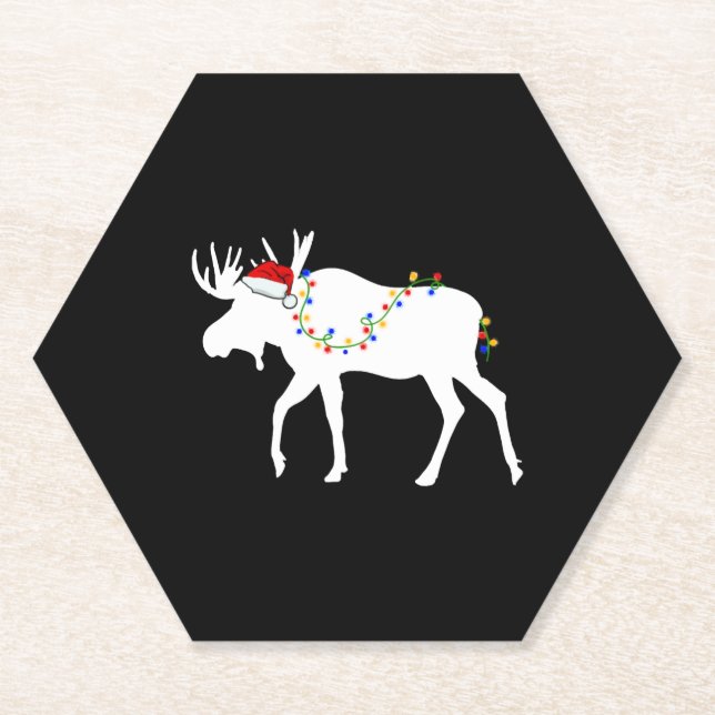 Christmas Moose Paper Coaster (Front)