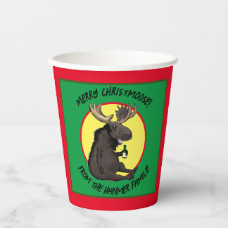 Christmas Moose Personalised Paper Cups