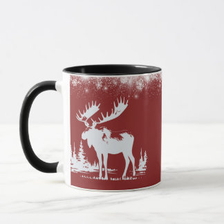 Christmas Moose - Red Colour Mug