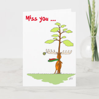 Christmas: Moose (Shy) Holiday Card