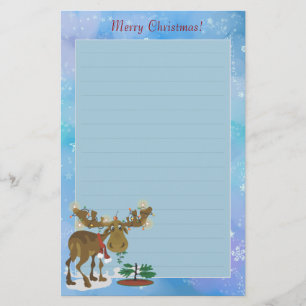 Christmas Moose Stationary Stationery