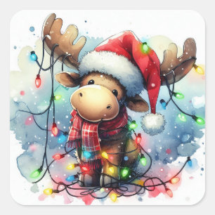 Christmas Moose Stickers