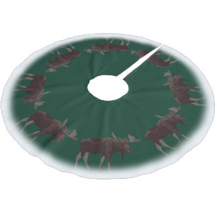 Christmas Moose Tree Skirt Holiday Moose Decor