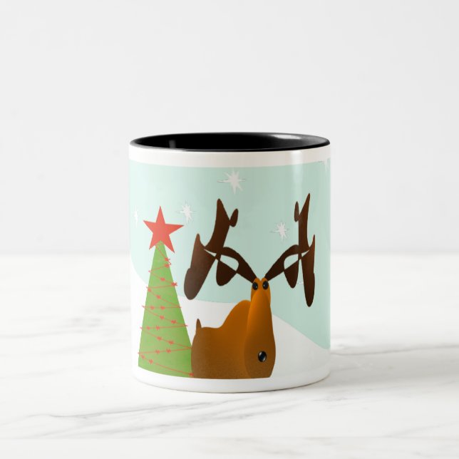 Christmas Moose Two-Tone Coffee Mug (Center)