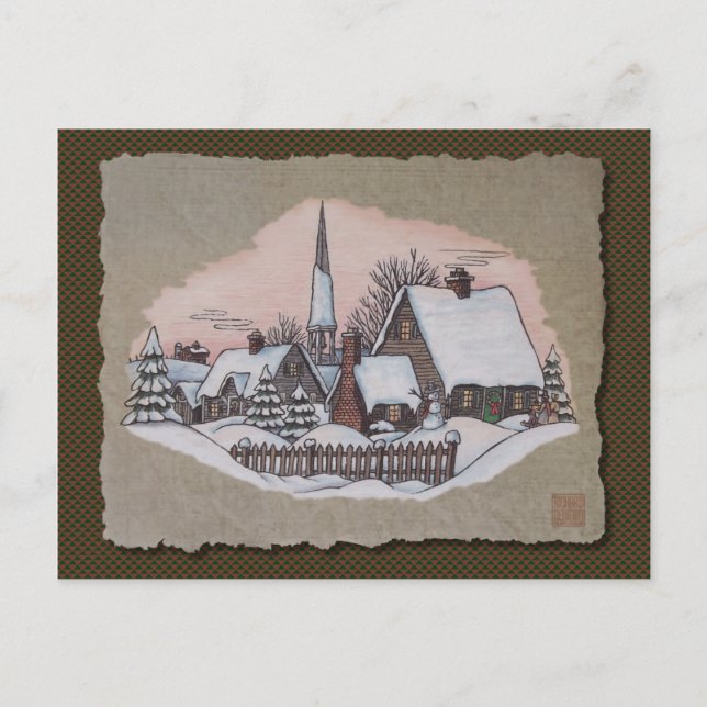 Christmas Morning Arrival Holiday Postcard (Front)