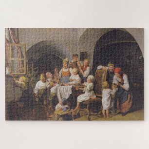 Christmas Morning (by Ferdinand Georg Waldmüller) Jigsaw Puzzle