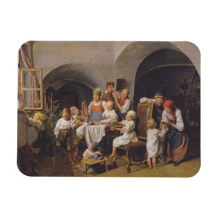 Christmas Morning (by Ferdinand Georg Waldmüller) Magnet